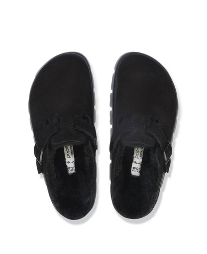 Boston Pap Chunky Shearling Suede Leather/Fur - Black