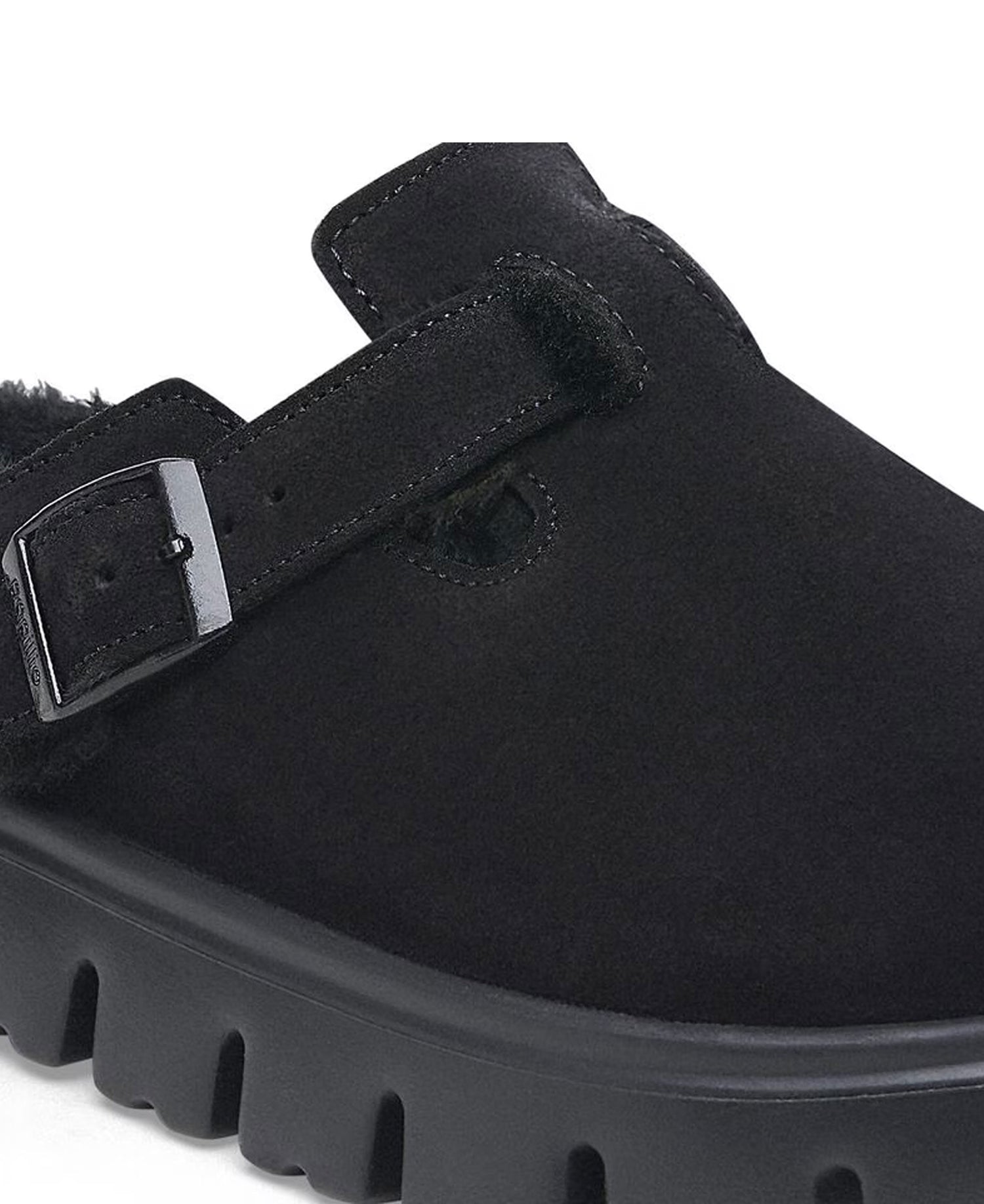 Boston Pap Chunky Shearling Suede Leather/Fur - Black