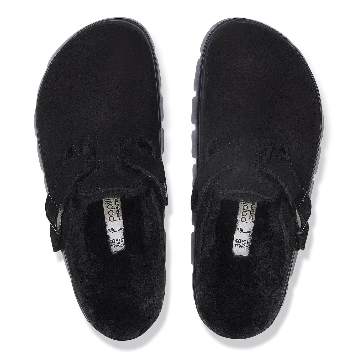 Boston Pap Chunky Shearling Suede Leather/Fur - Black