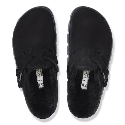 Boston Pap Chunky Shearling Suede Leather/Fur - Black
