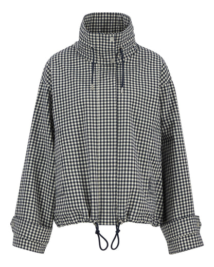 Bronwyn Check Showerproof Jacket - Navy Gingham