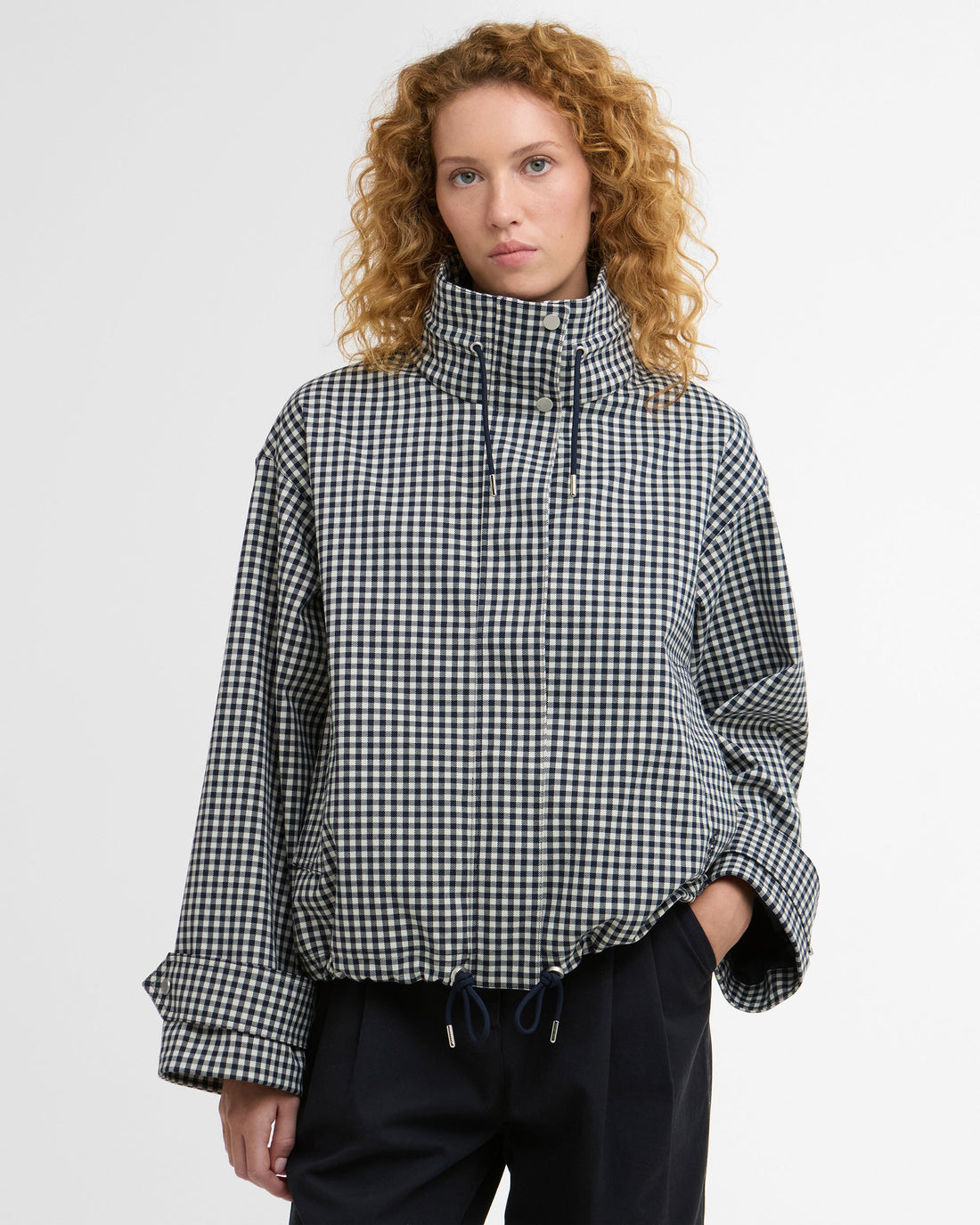 Bronwyn Check Showerproof Jacket - Navy Gingham