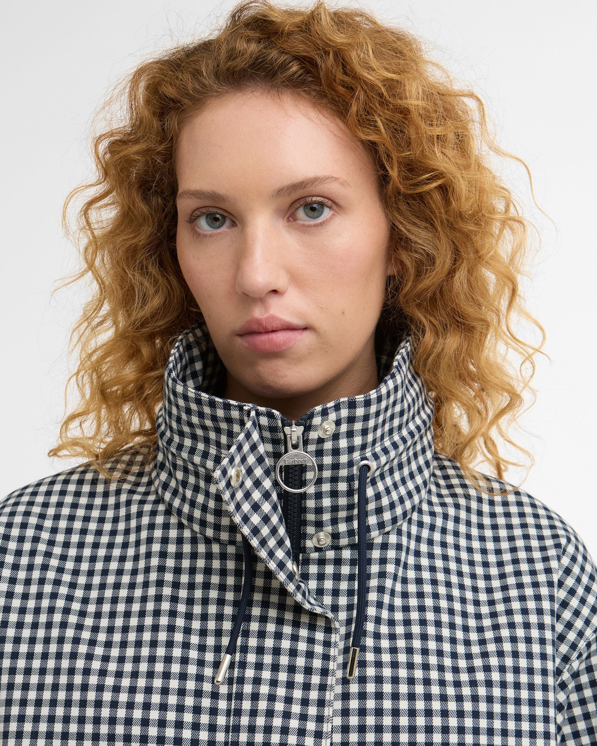 Bronwyn Check Showerproof Jacket - Navy Gingham