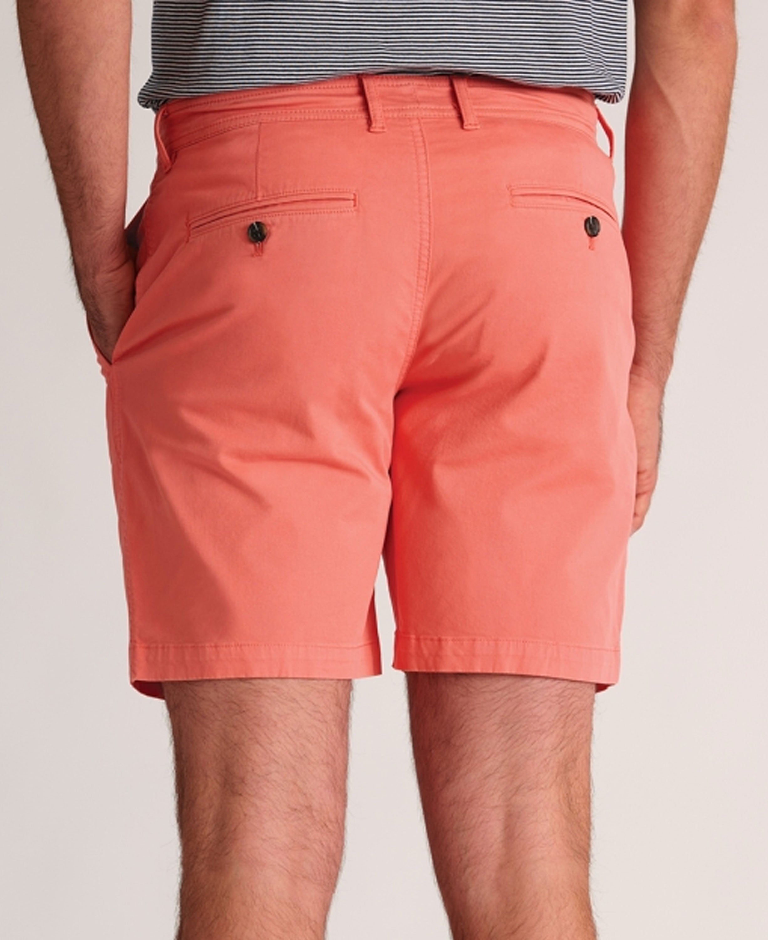 Addingham Garment Dyed Cotton Stretch Shorts - Coral
