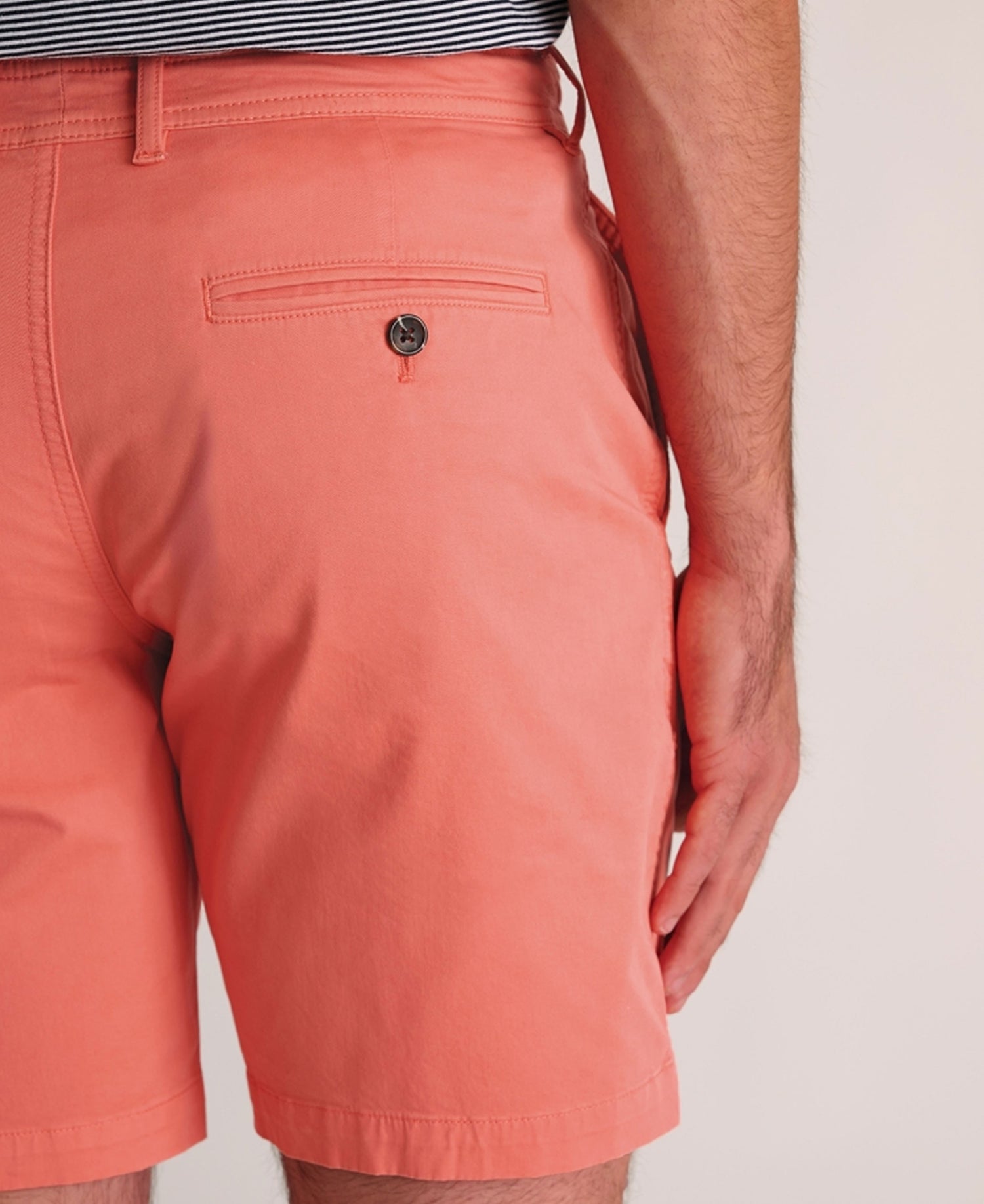 Addingham Garment Dyed Cotton Stretch Shorts - Coral