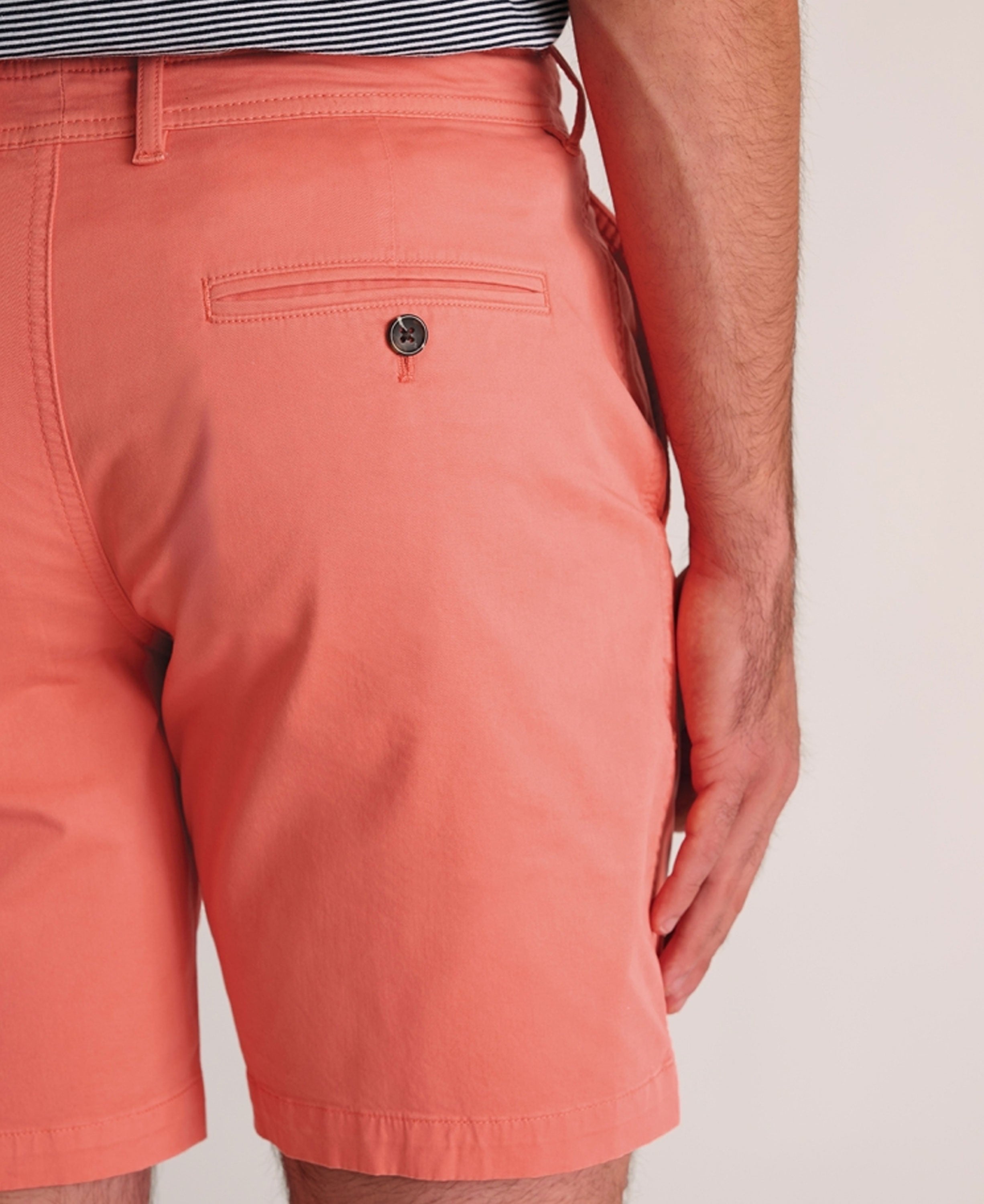 Addingham Garment Dyed Cotton Stretch Shorts - Coral