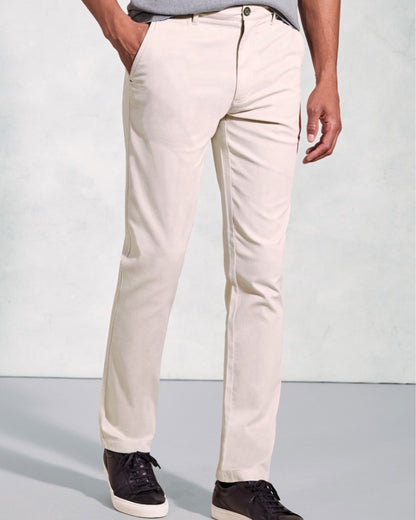 Brosnan Textured Cotton Stretch Chinos - Stone