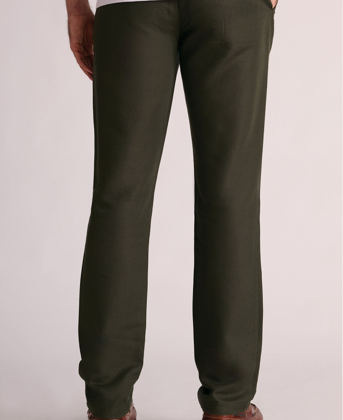 Caine Linen Cotton Trousers Regular fit - Dark Khaki