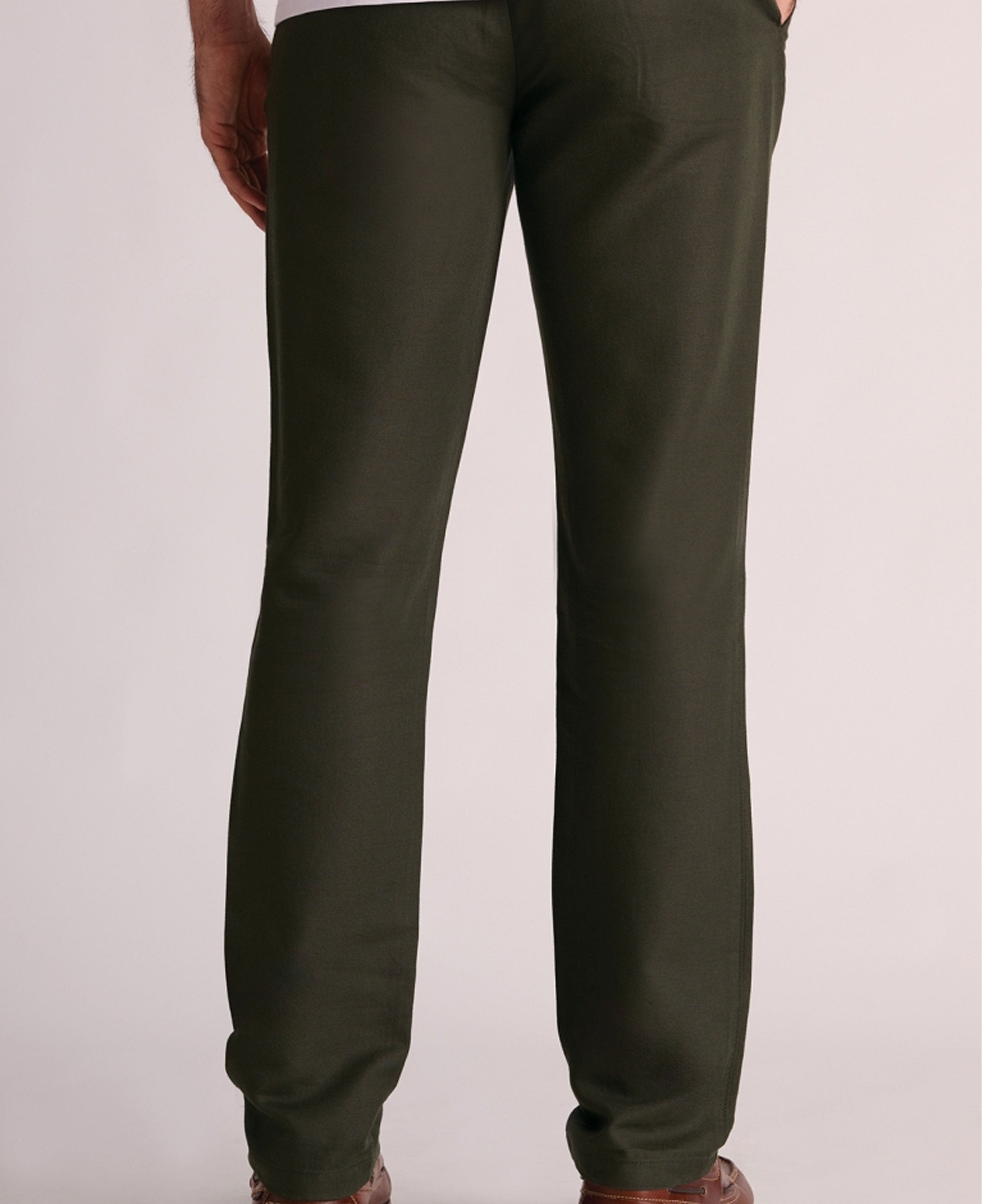 Caine Linen Cotton Trousers Regular fit - Dark Khaki