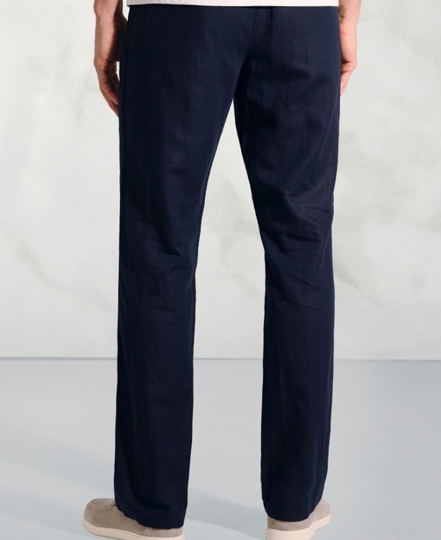 Caine Linen Cotton Trousers Regular fit - Navy