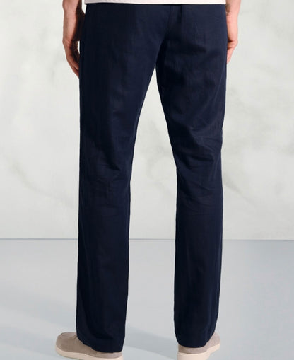 Caine Linen Cotton Trousers Regular fit - Navy