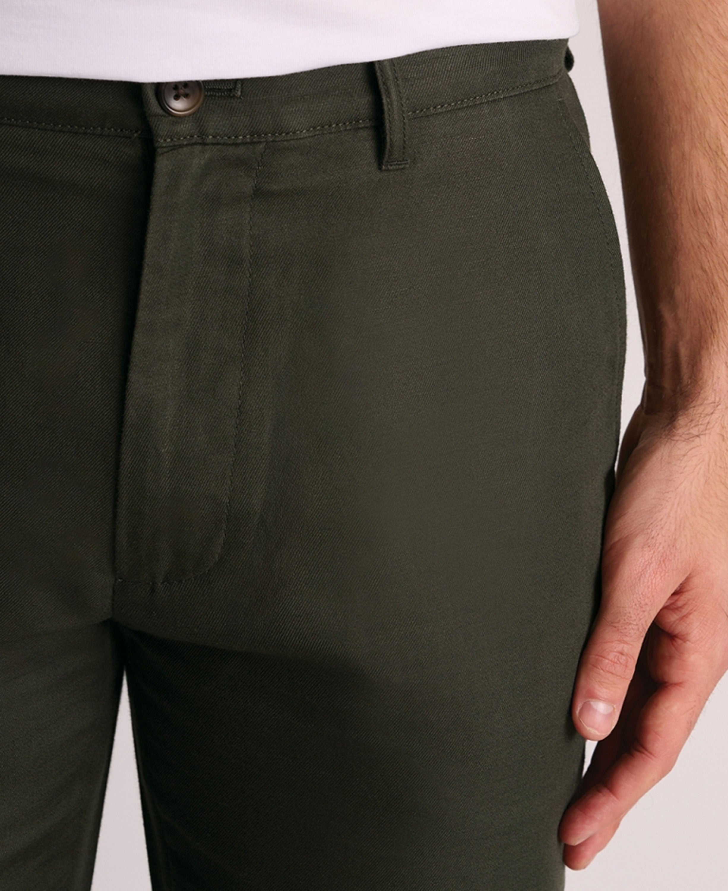 Caine Linen Cotton Trousers Regular fit - Dark Khaki