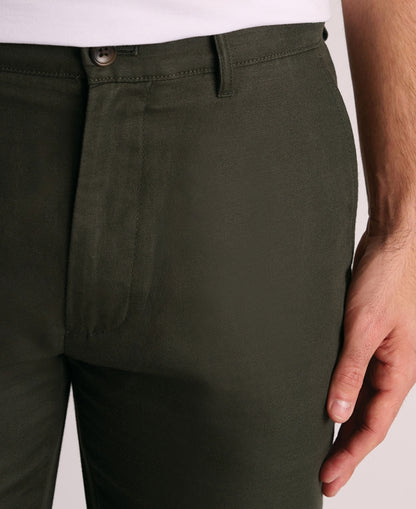 Caine Linen Cotton Trousers Regular fit - Dark Khaki