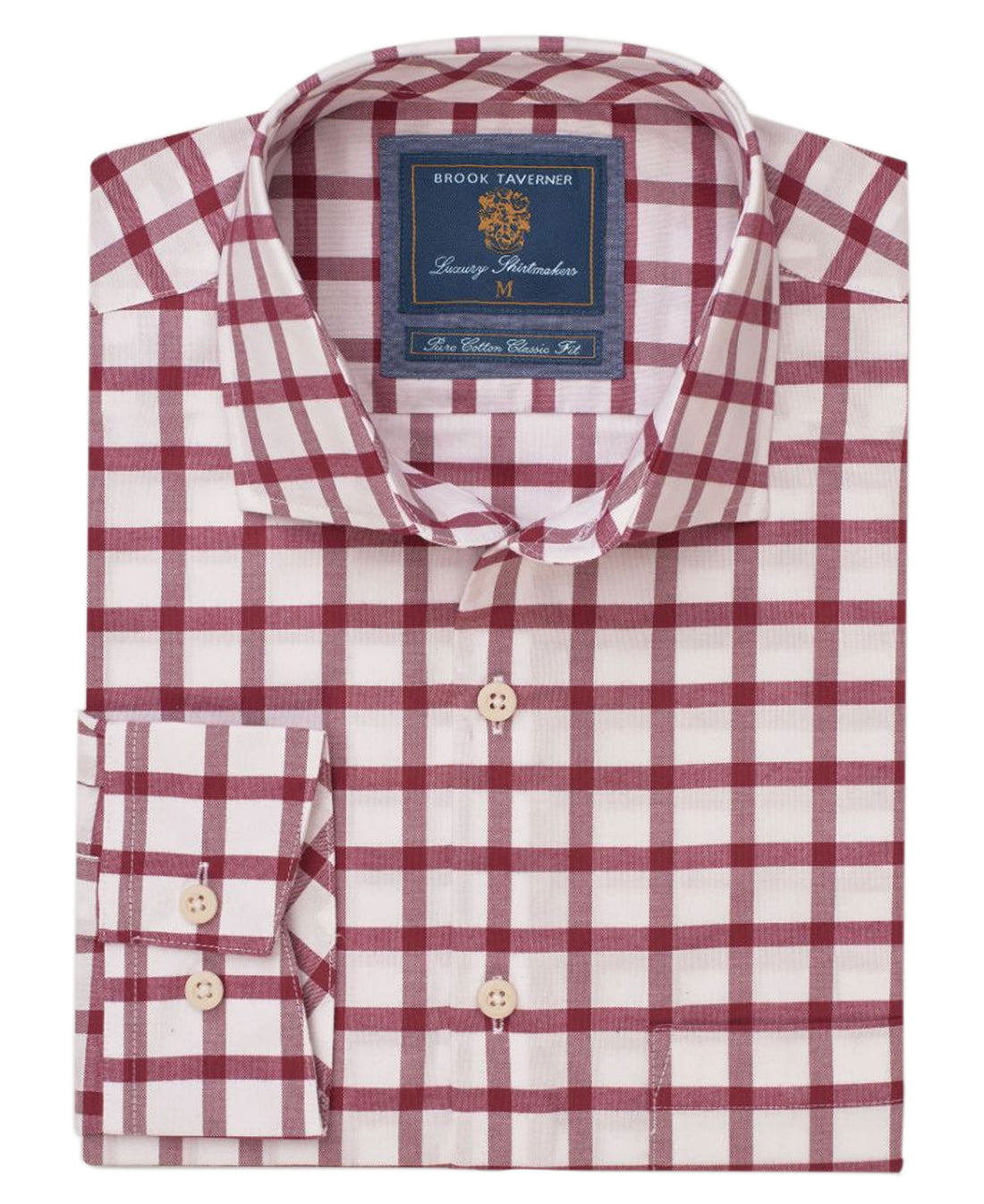Cotton Oxford Shirt - Wine Check
