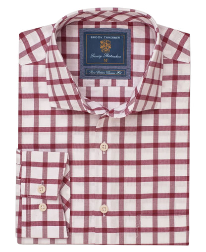 Cotton Oxford Shirt - Wine Check