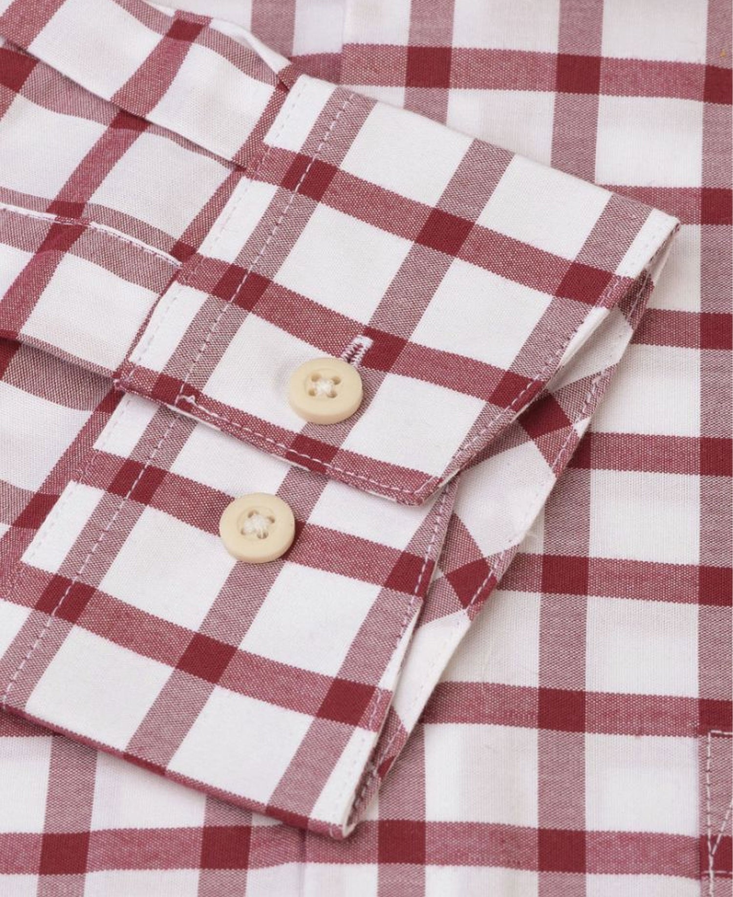 Cotton Oxford Shirt - Wine Check