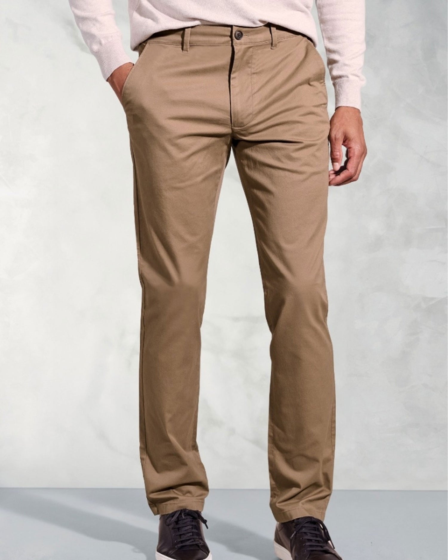 Leo Cotton Stretch Chinos - Tan