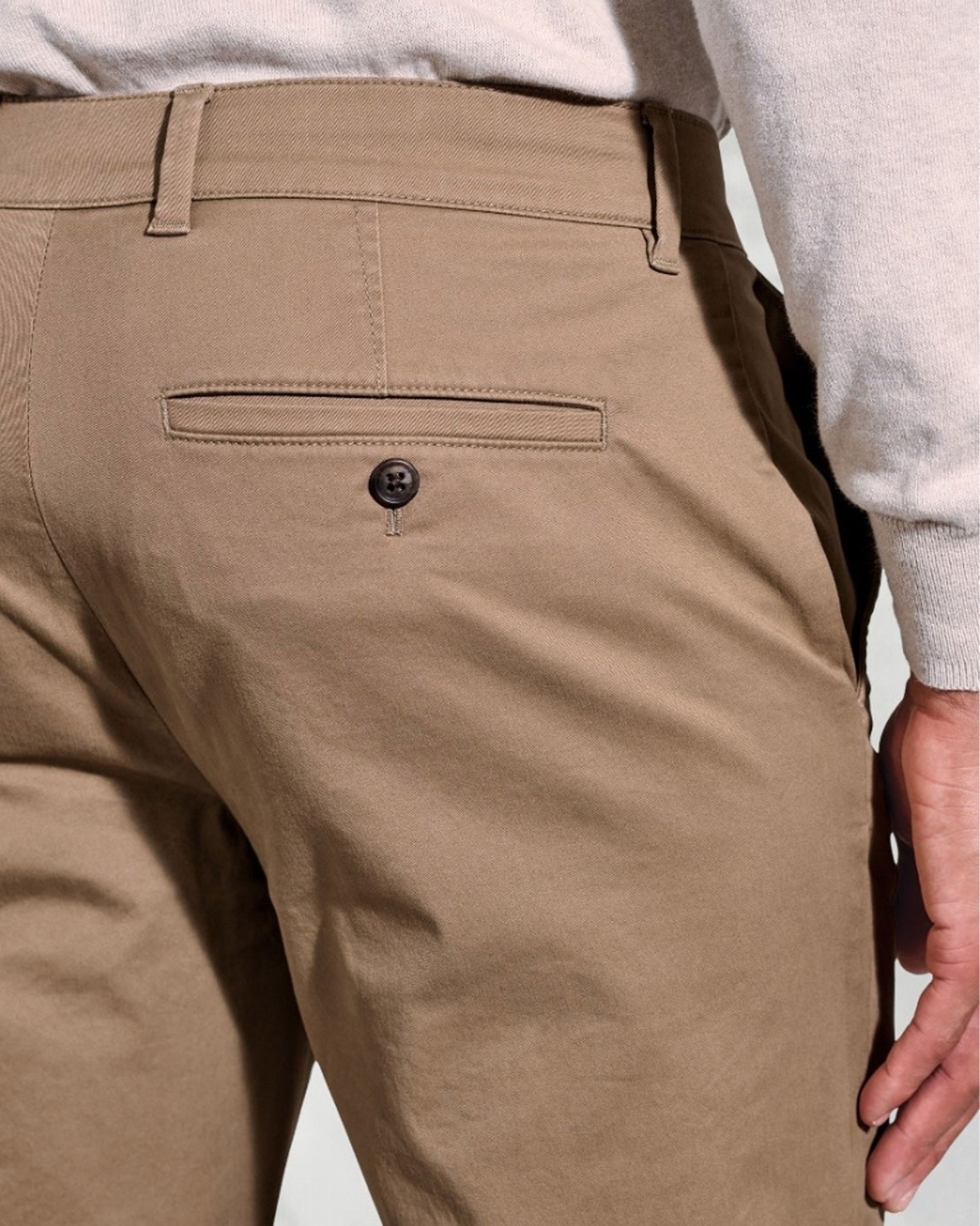 Leo Cotton Stretch Chinos - Tan
