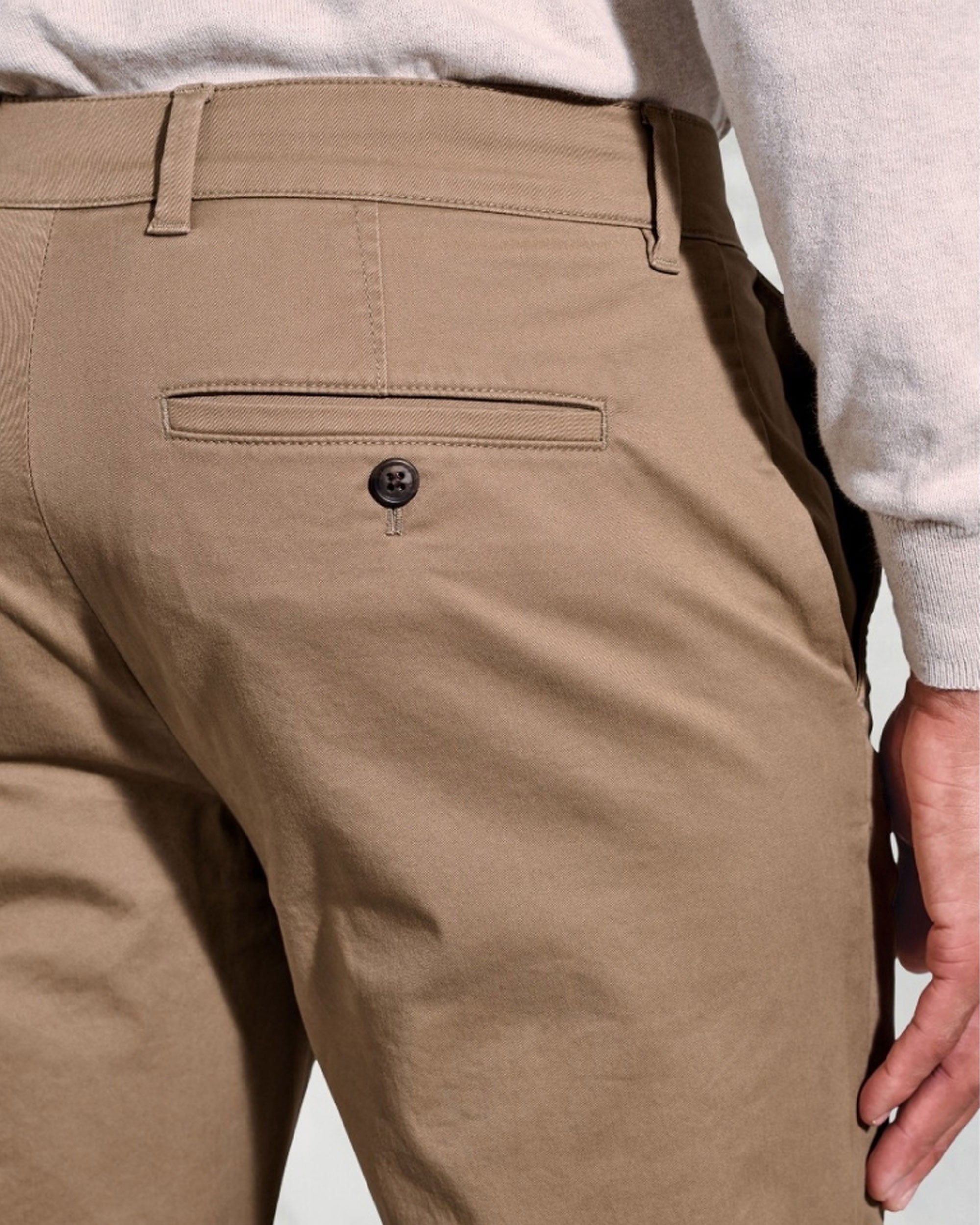 Leo Cotton Stretch Chinos - Tan