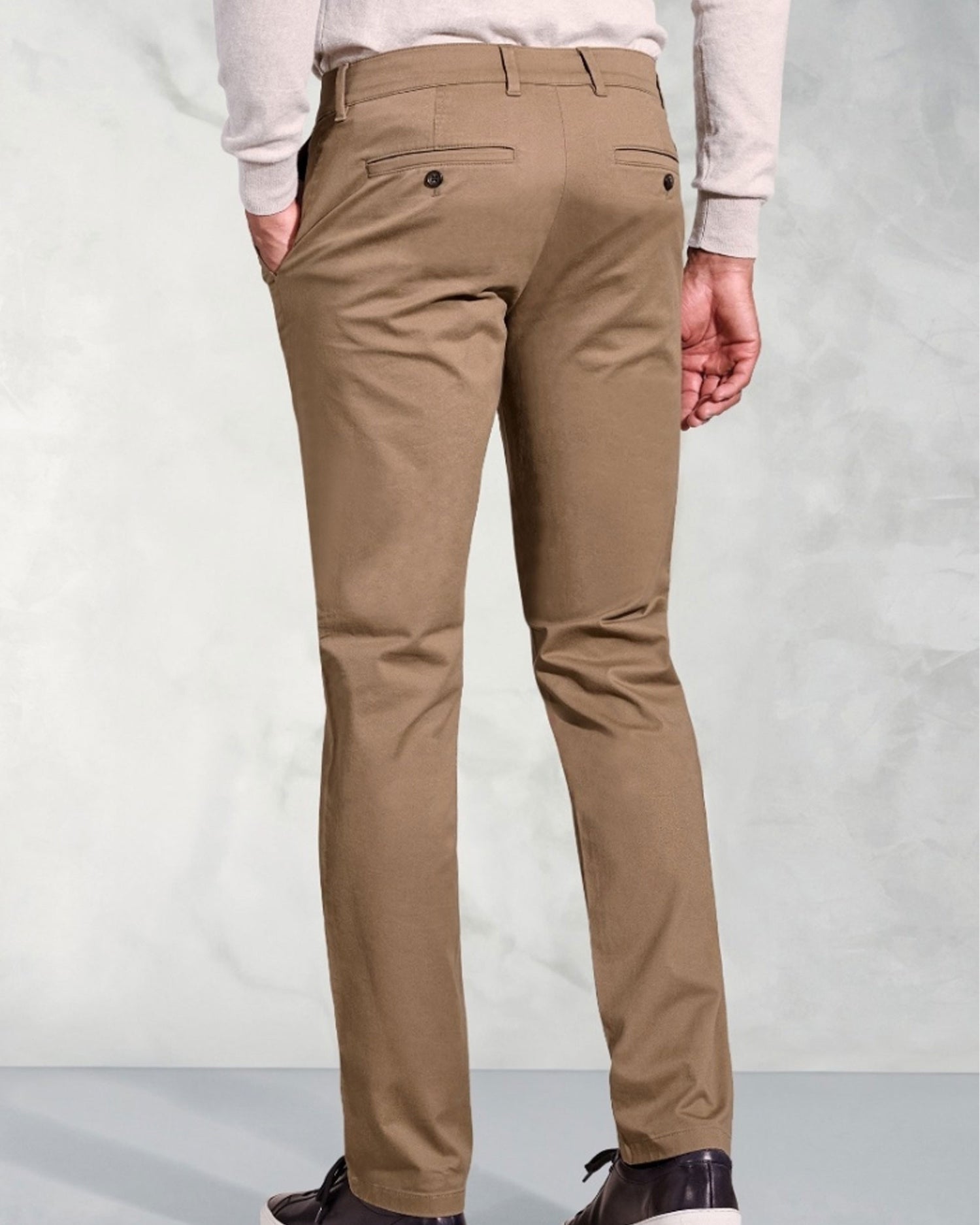 Leo Cotton Stretch Chinos - Tan