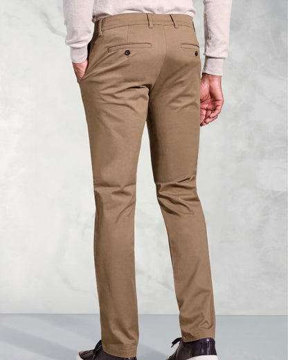 Leo Cotton Stretch Chinos - Tan