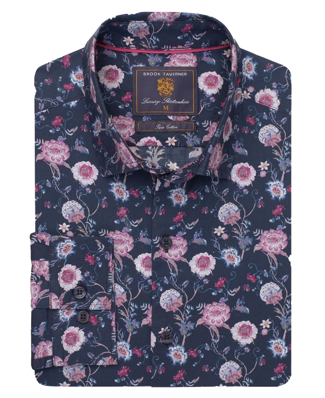 Ornate Floral Print Shirt - Navy