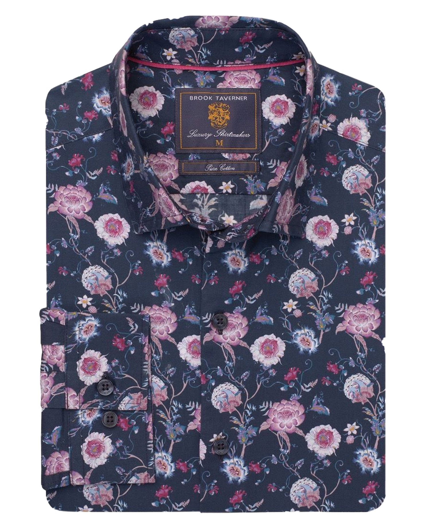 Ornate Floral Print Shirt - Navy