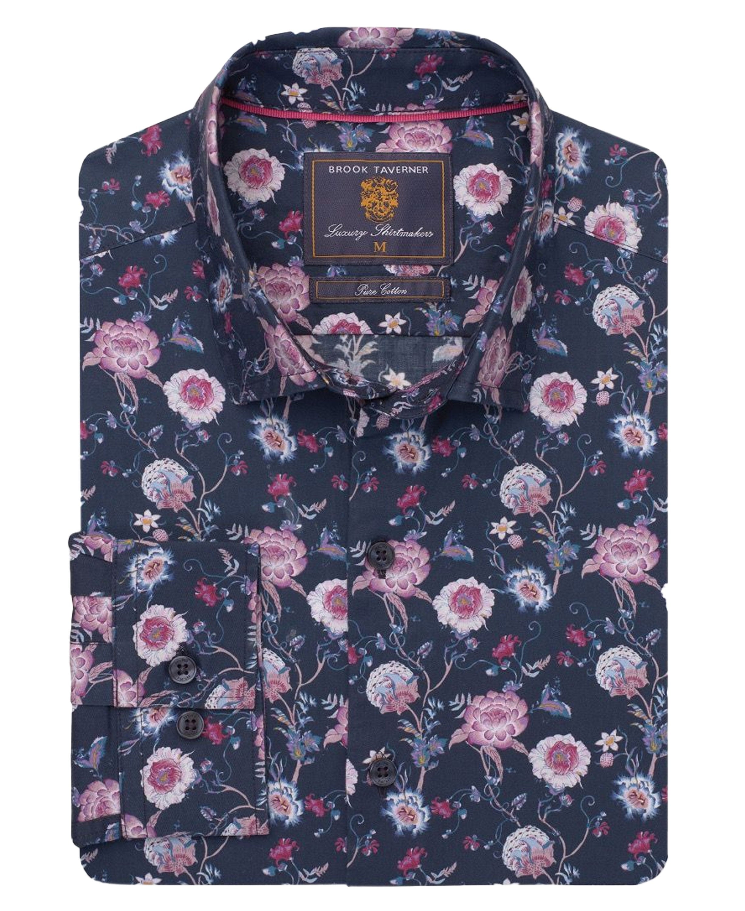 Ornate Floral Print Shirt - Navy