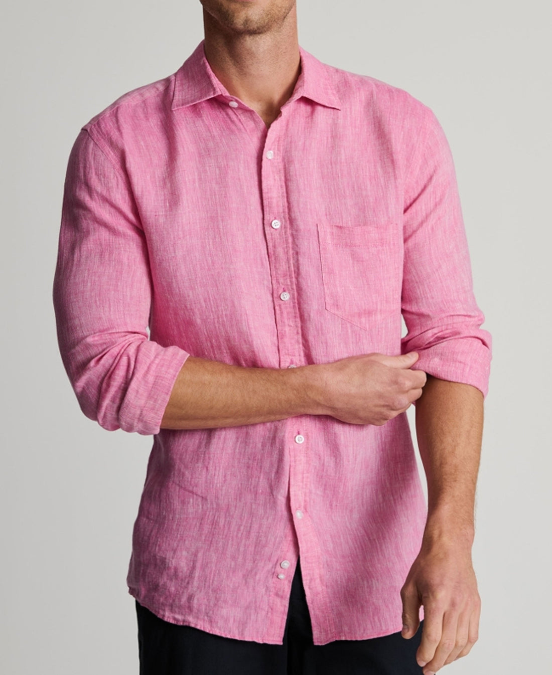 Pure Linen Shirt Regular fit - Magenta