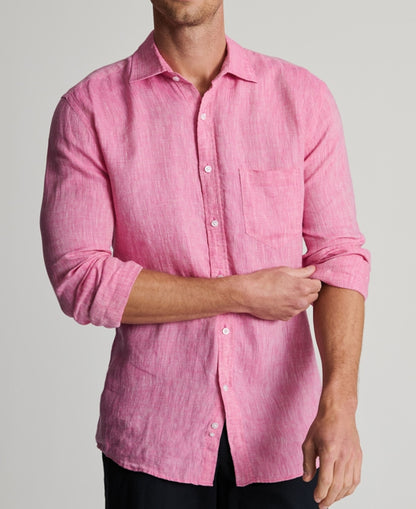 Pure Linen Shirt Regular fit - Magenta