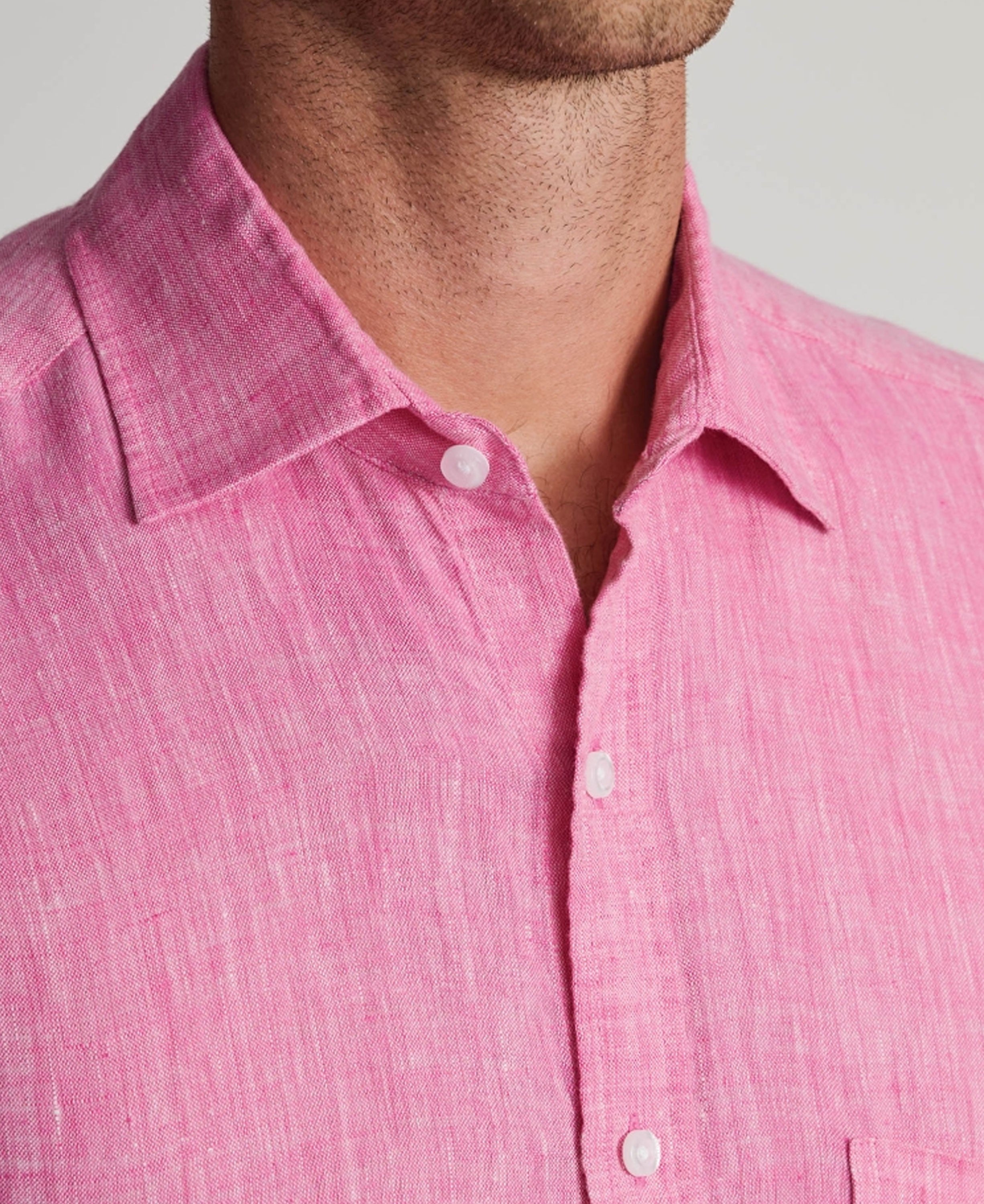 Pure Linen Shirt Regular fit - Magenta
