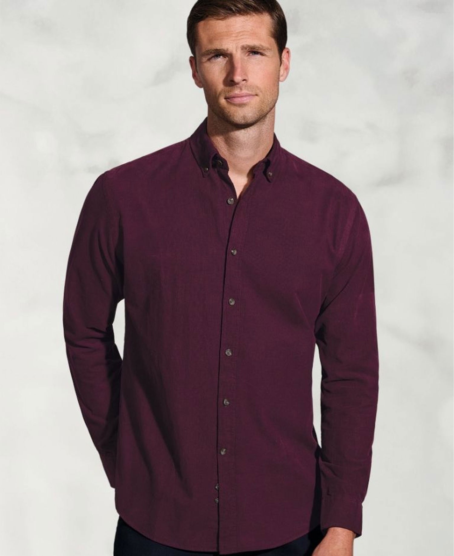 Cotton Needlecord Shirt - Plum