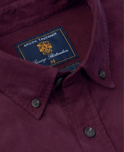 Cotton Needlecord Shirt - Plum