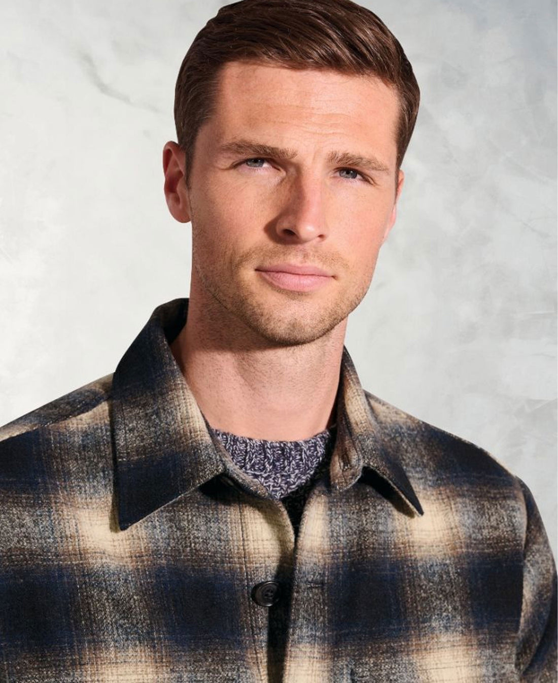 Rooks Check Overshirt - Navy