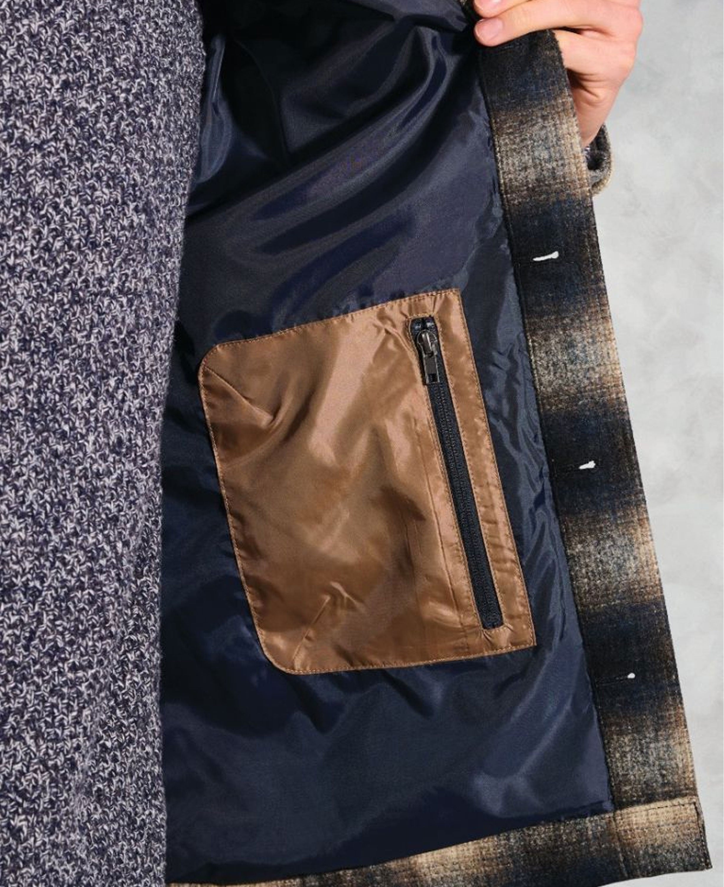 Rooks Check Overshirt - Navy