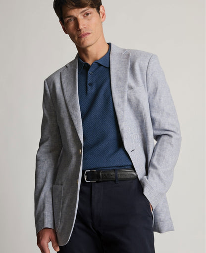 Winstow Textured Linen Blend Jacket - Blue