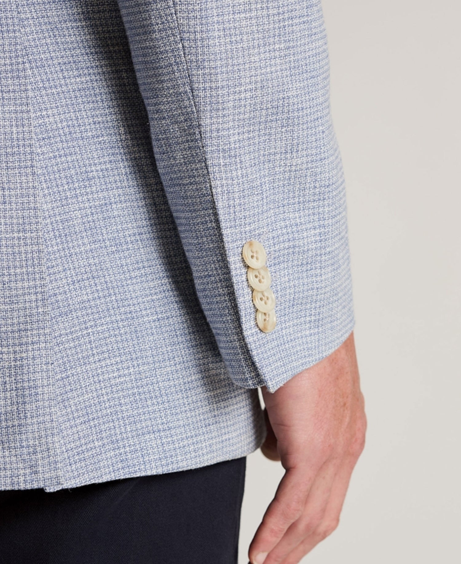 Winstow Textured Linen Blend Jacket - Blue