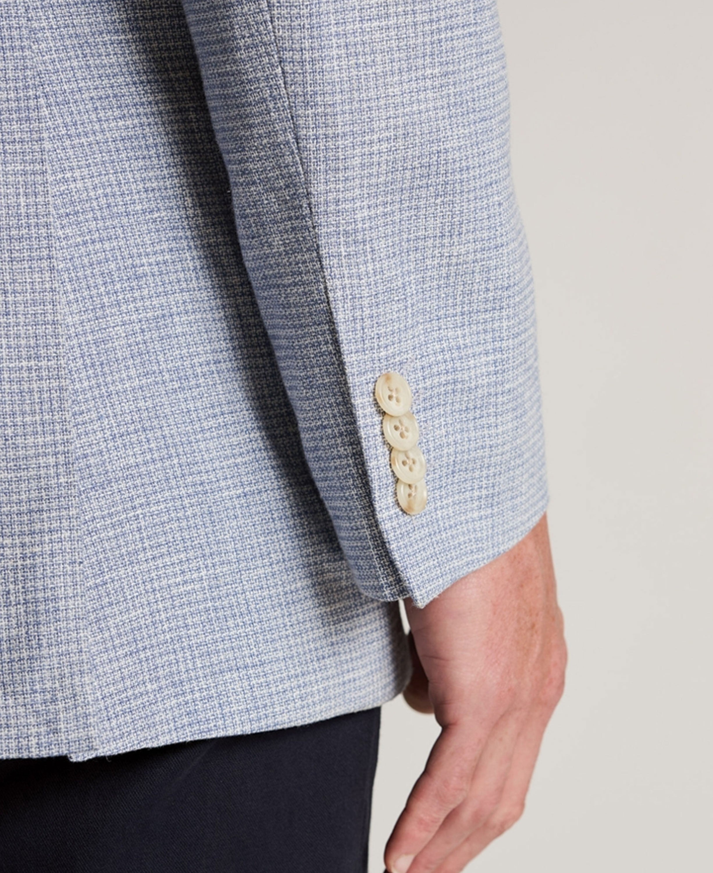 Winstow Textured Linen Blend Jacket - Blue