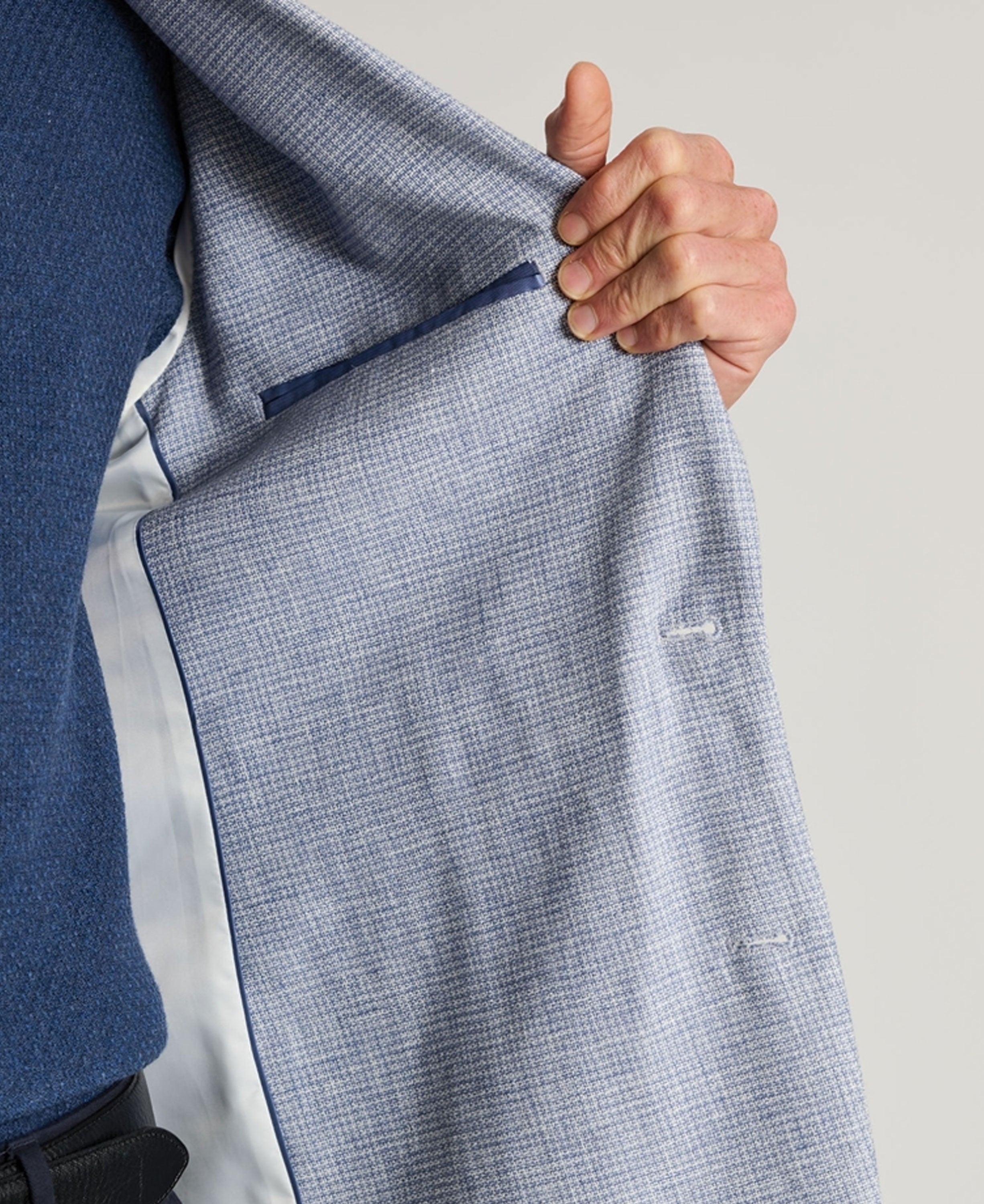Winstow Textured Linen Blend Jacket - Blue