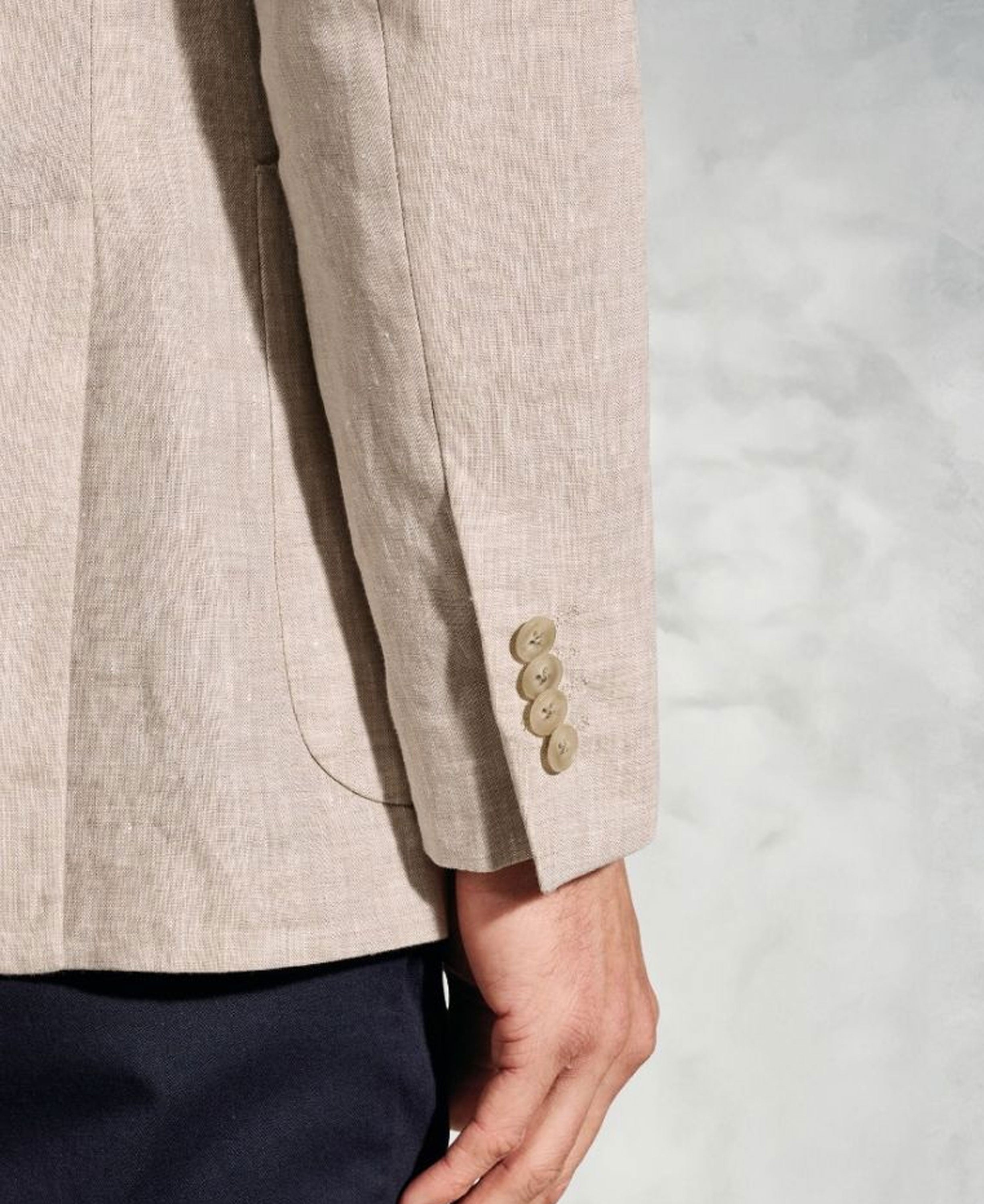 Eastwood Tailored Fit Linen Jacket - Sand