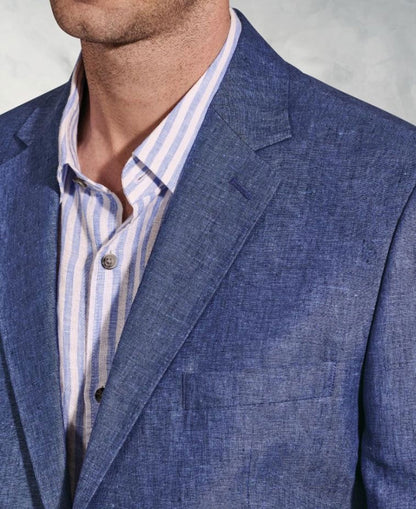 Eastwood Tailored Fit Linen Jacket - Blue