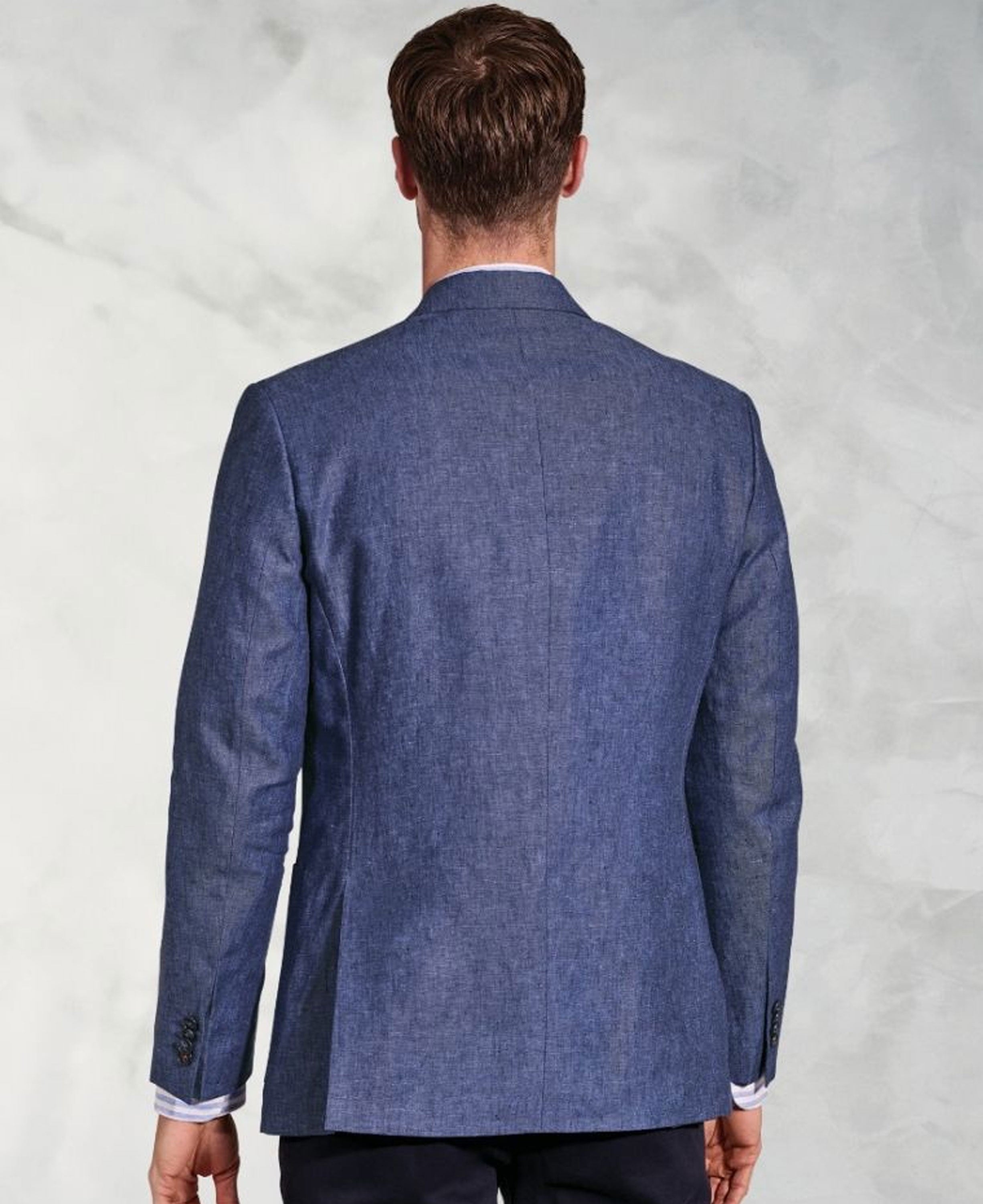 Eastwood Tailored Fit Linen Jacket - Blue