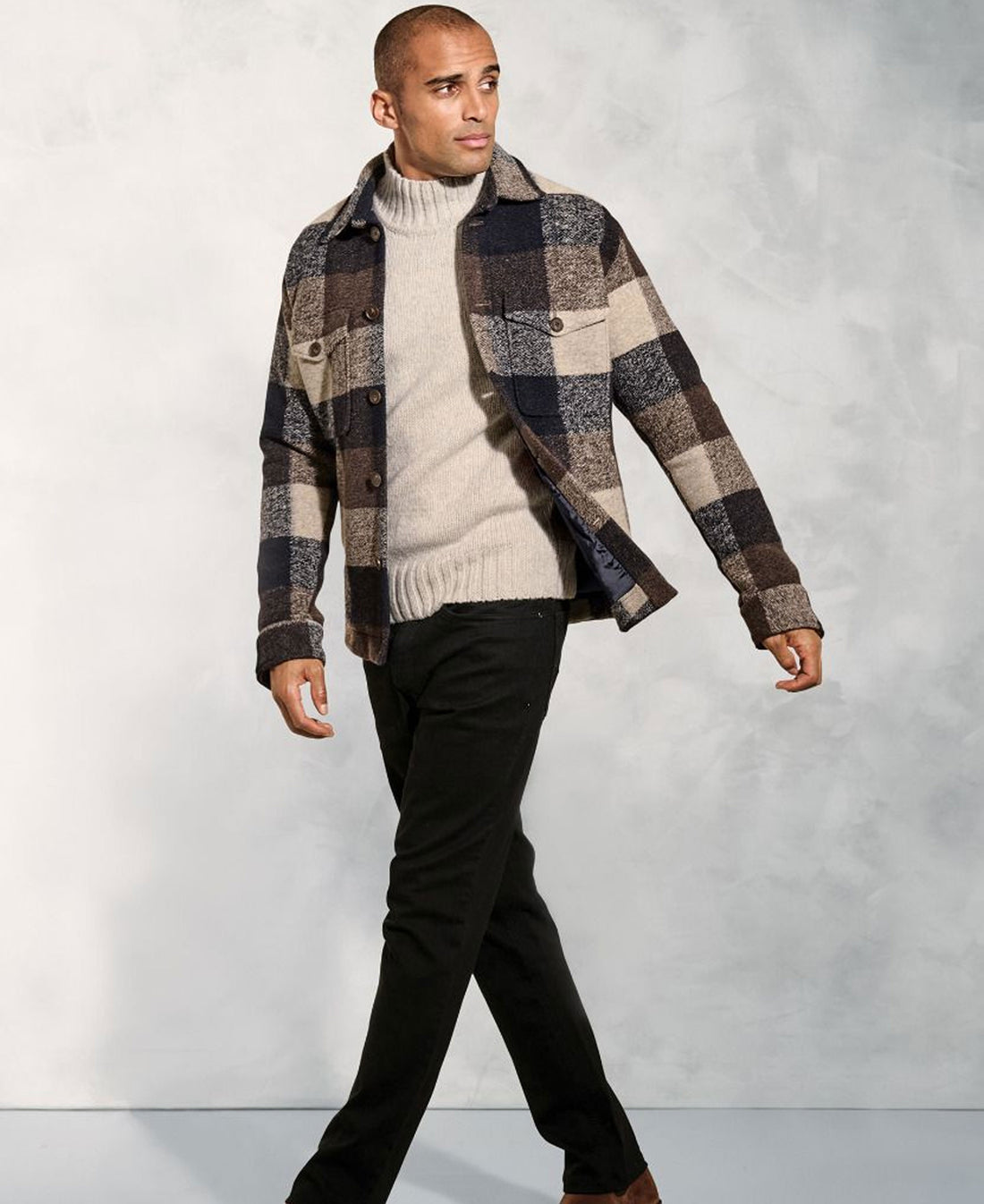 Fitzgerald Check Overshirt - Chocolate