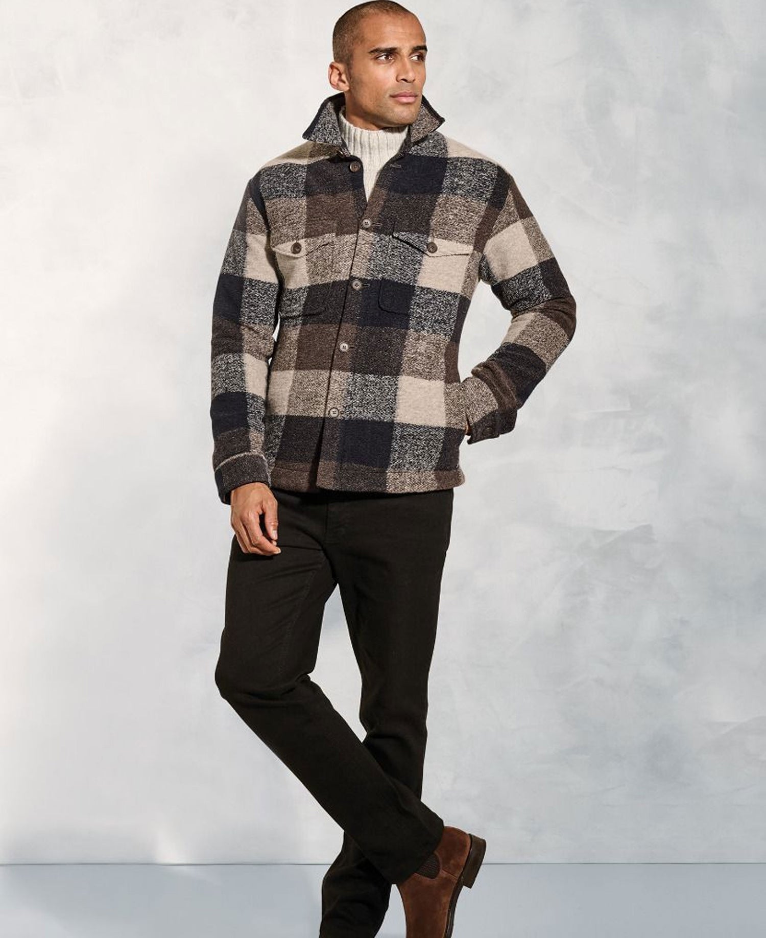 Fitzgerald Check Overshirt - Chocolate