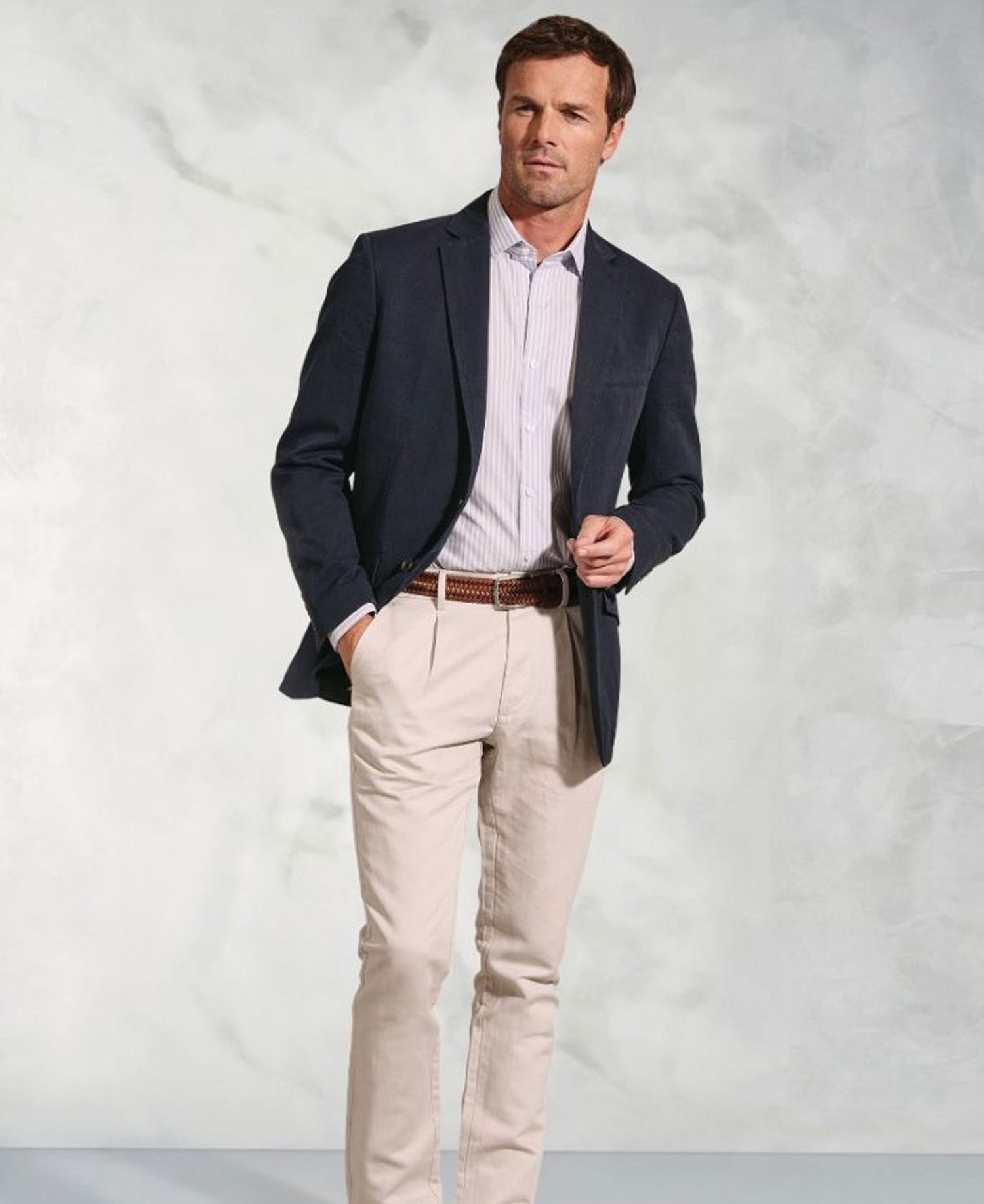 Hemsworth Cotton Linen Jacket - Navy