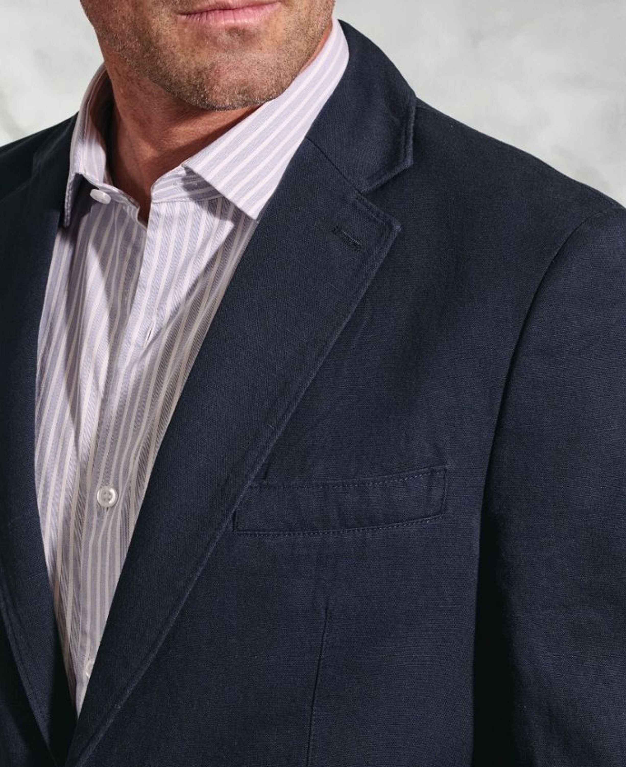 Hemsworth Cotton Linen Jacket - Navy