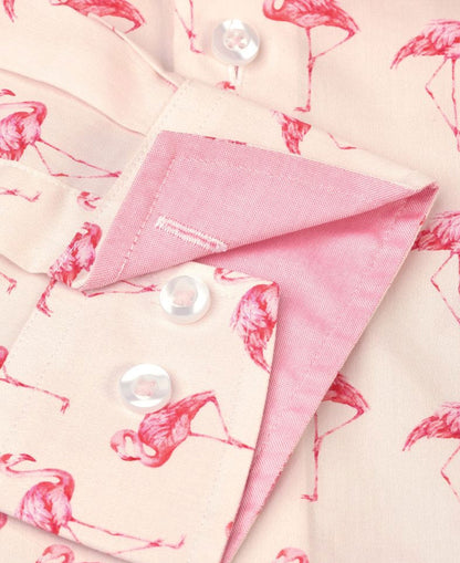 Flamingo Print Shirt - Cream