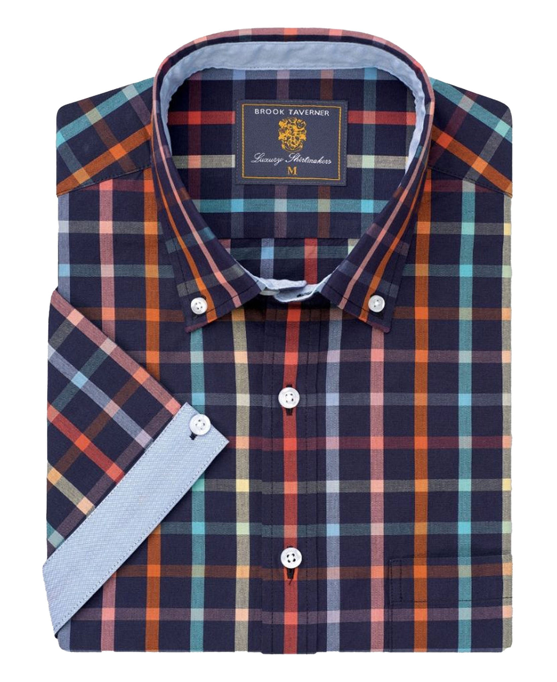 Portofino Check Short Sleeve Shirt - Navy