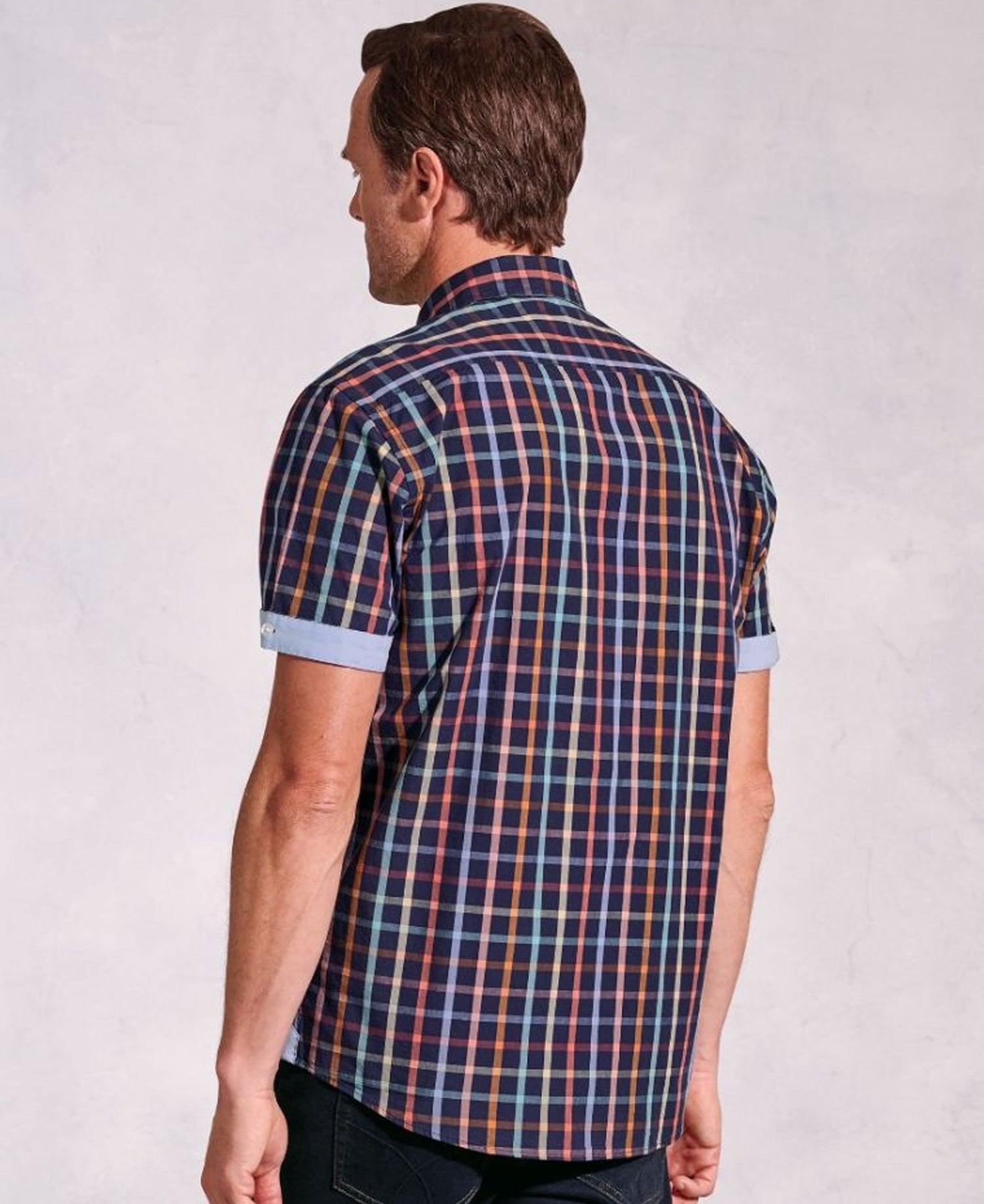 Portofino Check Short Sleeve Shirt - Navy