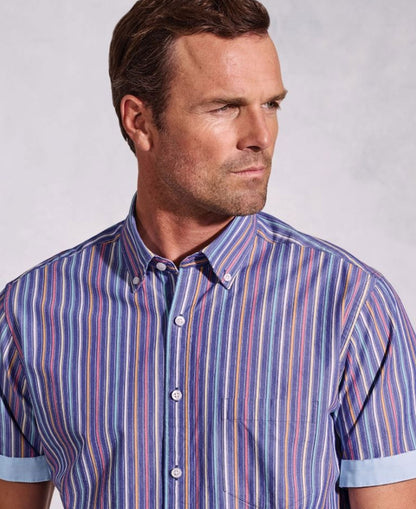 Portofino Stripe Short Sleeve Shirt - Blue